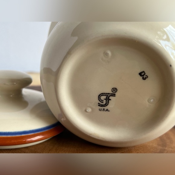 Franciscan Dinnerware, Calypso CREAMER  & SUGAR BOWL  VTG USA, circa 1978 - Picture 14 of 16